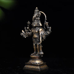 Brass Handcrafted Standing Panchmukhi Hanuman Idol
