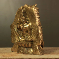 Brass Superfine 4 Face Shiva- Parvati Mukhlingam