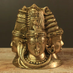 Brass Superfine 4 Face Shiva- Parvati Mukhlingam