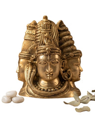 Brass Superfine 4 Face Shiva- Parvati Mukhlingam