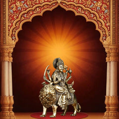 Brass Superfine Goddess Durga Ambe Mata Sitting on Lion