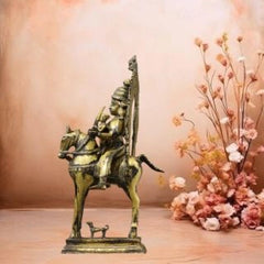 Brass-Vintage-Finished-Khandoba-on-Horse-Idol-4