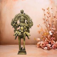 Buy Brass Vintage Finished Khandoba on Horse Idol