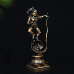 Brass Vintage Kaliya Krishna Sculpture