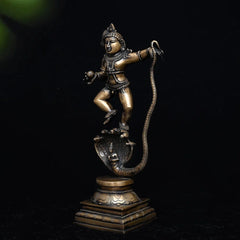 Brass Vintage Kaliya Krishna Sculpture
