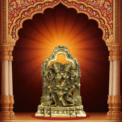 Brass Garuda Carrying Vishnu and Laxmi