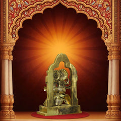 Brass Garuda Carrying Vishnu and Laxmi