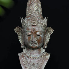 Bronze Buddha Handcrafted Sculpture on Stand