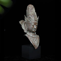 Bronze Buddha Handcrafted Sculpture on Stand