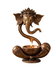 Buy Brass Abstract Ganesha Diya