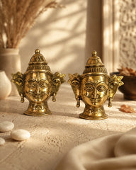 Buy Brass Shiva and Gauri Mukhlingam Wall Hanging Mask