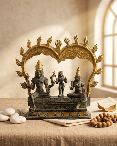 Buy Brass Unique Metal Urli with Peacock Diyas