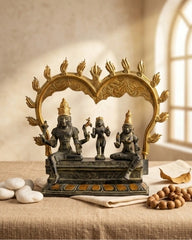 Buy Brass Unique Metal Urli with Peacock Diyas