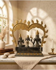 Buy Brass Unique Metal Urli with Peacock Diyas