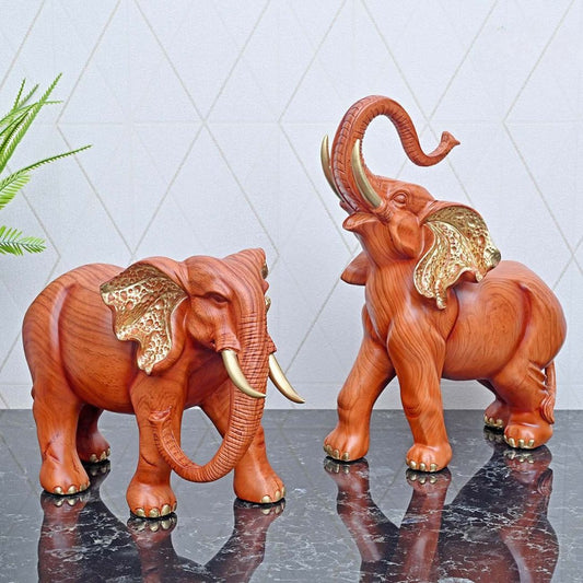 Elegant African Elephant Pair - Set of two