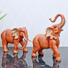 Elegant African Elephant Pair - Set of two