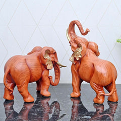 Elegant African Elephant Pair - Set of two