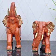 Elegant African Elephant Pair - Set of two