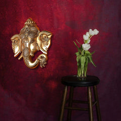 Ganesha Face Wall Hanging – Superfine Heavy Brass