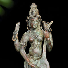Goddess Saraswati Antique - Bronze Sculpture