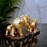 Golden Elephants Figurine