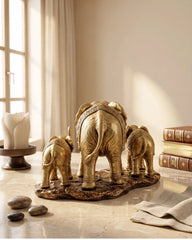 Golden Elephants Figurine