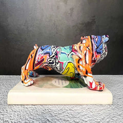 Graffiti Bulldog Figurine