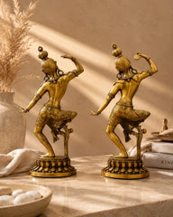 Handmade Brass Dancing Shiva Parvati Statue
