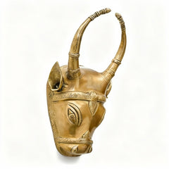 Indian Handcrafted Brass Cow Head Wall Hung (3 Kg / 30.9 Cm)