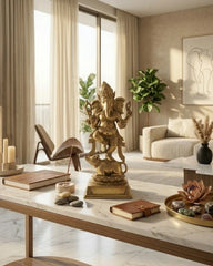 Indonesian Antique Brass Dancing Ganesha