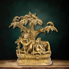 LOVING RADHA KRISHNA STATUE UNDER TREE