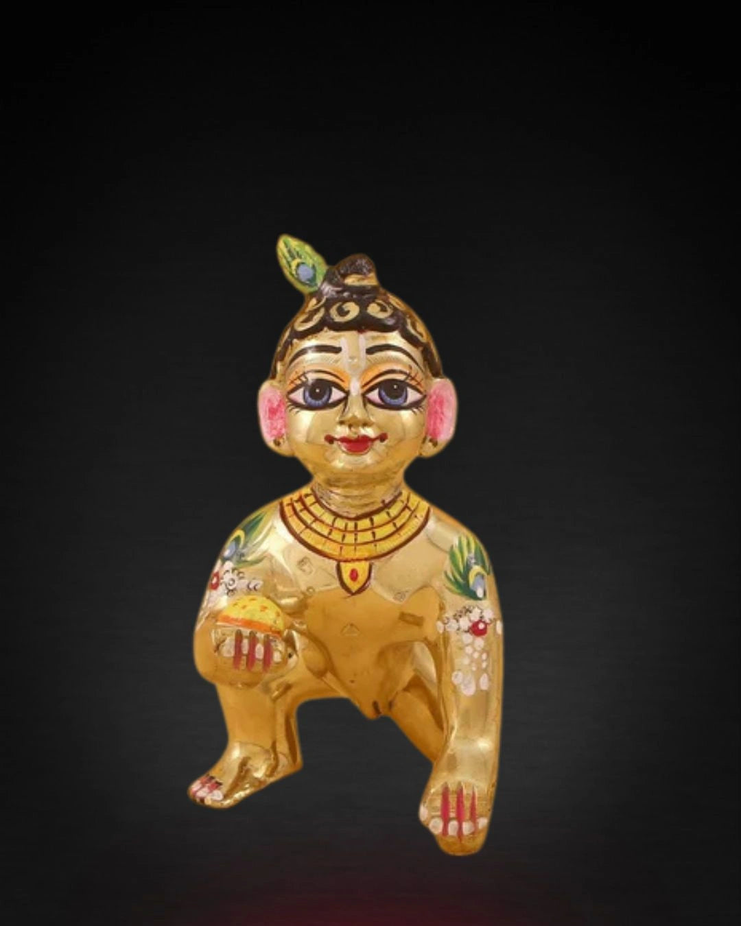Laddu-Gopal-Ashtadhatu-Idol-with-Beautiful-Hand-Painted-Shringar