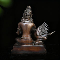 Lord Buddha with Swan Antique Brass Statue