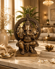 Massive Pure Brass Lord Ganesha Statue