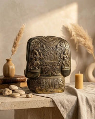 Buy Panchmukhi Ganesha Pure Brass Rustic Vintage Abstract Sculpture