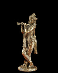 Pure Brass Krishna ji Murti With Bansi & Tribhanga Pose