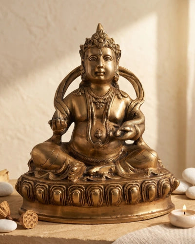 Pure Brass Lord Kubera Large Statue