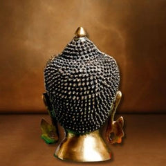 Serene Large Brass Buddha Head for Peaceful Living Spaces