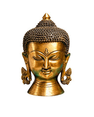 Serene Large Brass Buddha Head for Peaceful Living Spaces