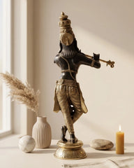 Shree Krishna Brass Idol-Luxury Murli Manohar Brass Figurine