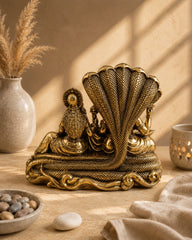 Superfine Brass Vishnu Laxmi Sitting On Snake