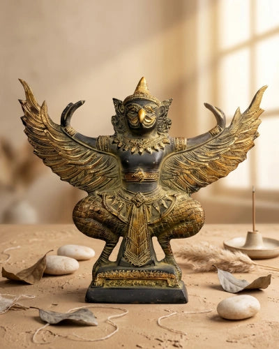 The Majestic Garuda Antique Brass Sculpture