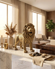 The Majestic Lion - Chrome Plated Sculpture