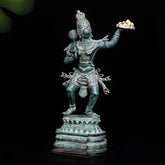The Hanuman - Antique Bronze Sculpture (Dark Green)