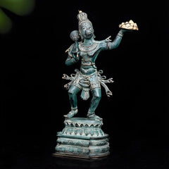 The Hanuman - Antique Bronze Sculpture (Dark Green)