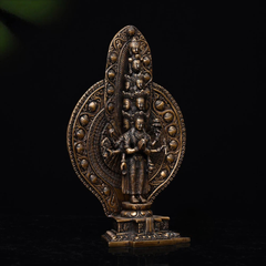 Tibetan Buddhist Deity Handcrafted Avalokiteshvara In Brass