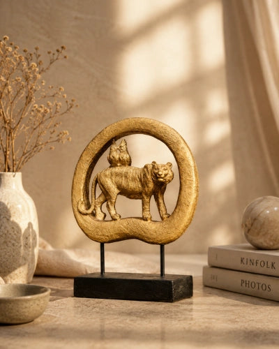 Tiger & Love Birds Handcrafted Sculpture