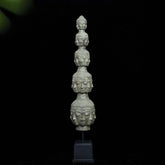 Tower of Tranquility: 40 Buddha Heads - Bronze Sculpture (97 cm)