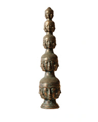 Tower of Tranquility: Buddha Heads - Bronze Sculpture