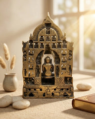 Vintage Brass Mahavir Ji with Jain Tirthankaras Sculpture